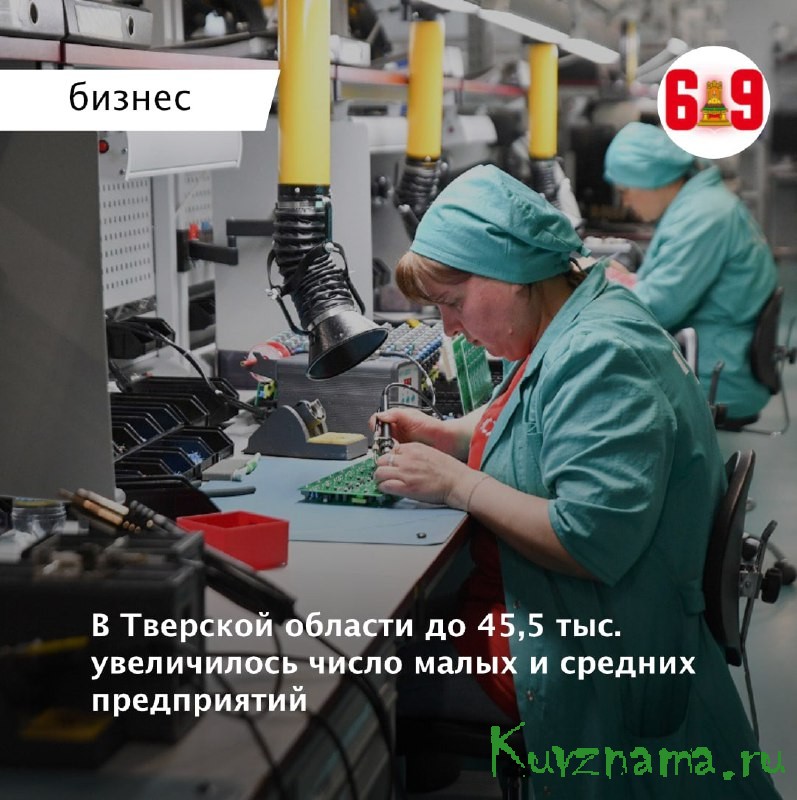 В Тверской области до 45,5 тыс. увеличилось число малых и средних предприятий